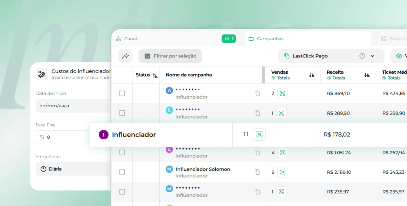 Gestão de influenciadores